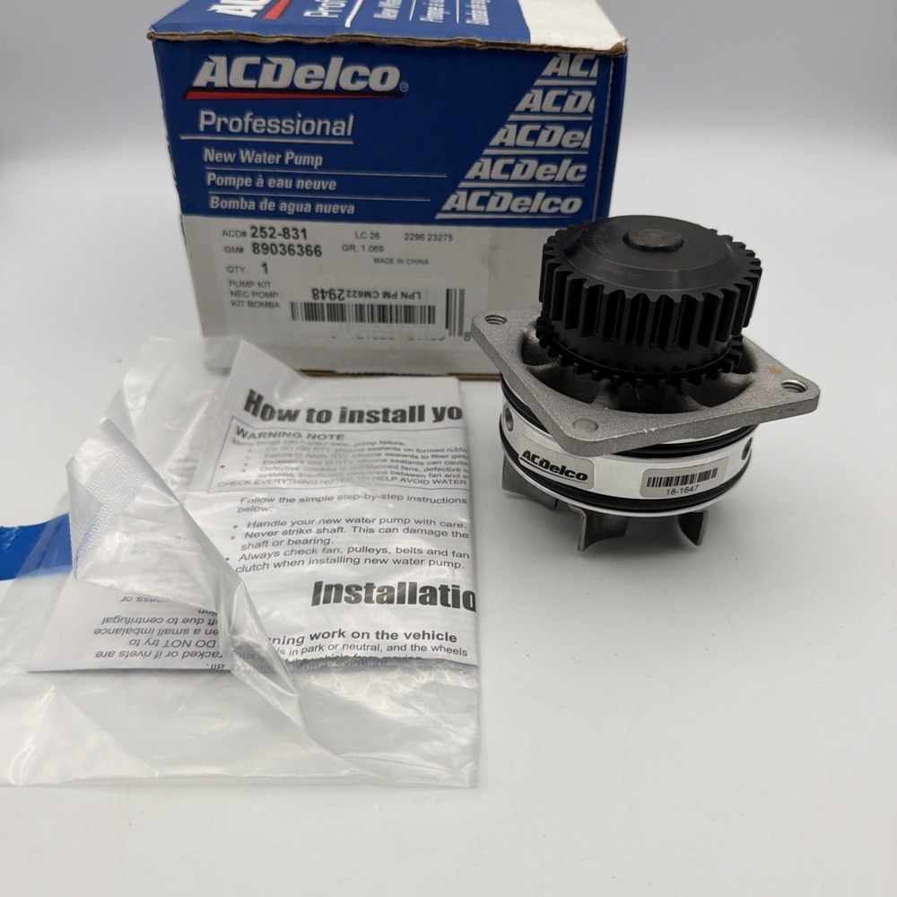 ACDelco Professional Engine New Water Pump Part 252-831 89036366 Open Box